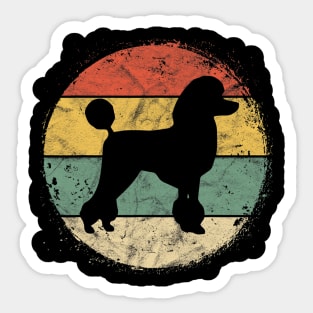 Circular Retro Poodle Sticker